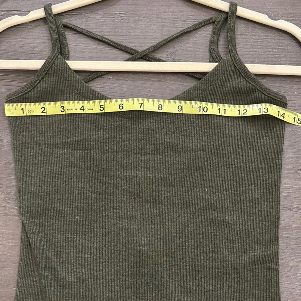 Chaser Olive Green Ribbed Tank Top Dress NWT - Picture 6 of 7